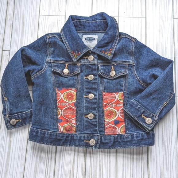The Beatles Hey Jude Custom Made Patchwork Jean Jacket in Size 12-18 Months - Picture 2 of 8